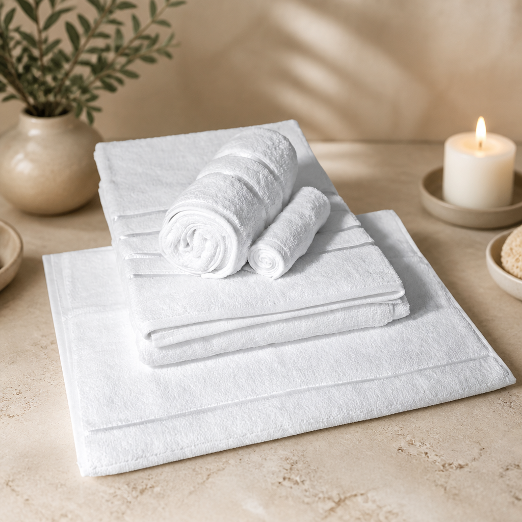 Commercial Spa Towel Set - Cotton Face, Hand, Bath Towels