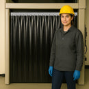 PVC Strip Curtain Quick Mount – Solid Black Colour, Privacy Screen