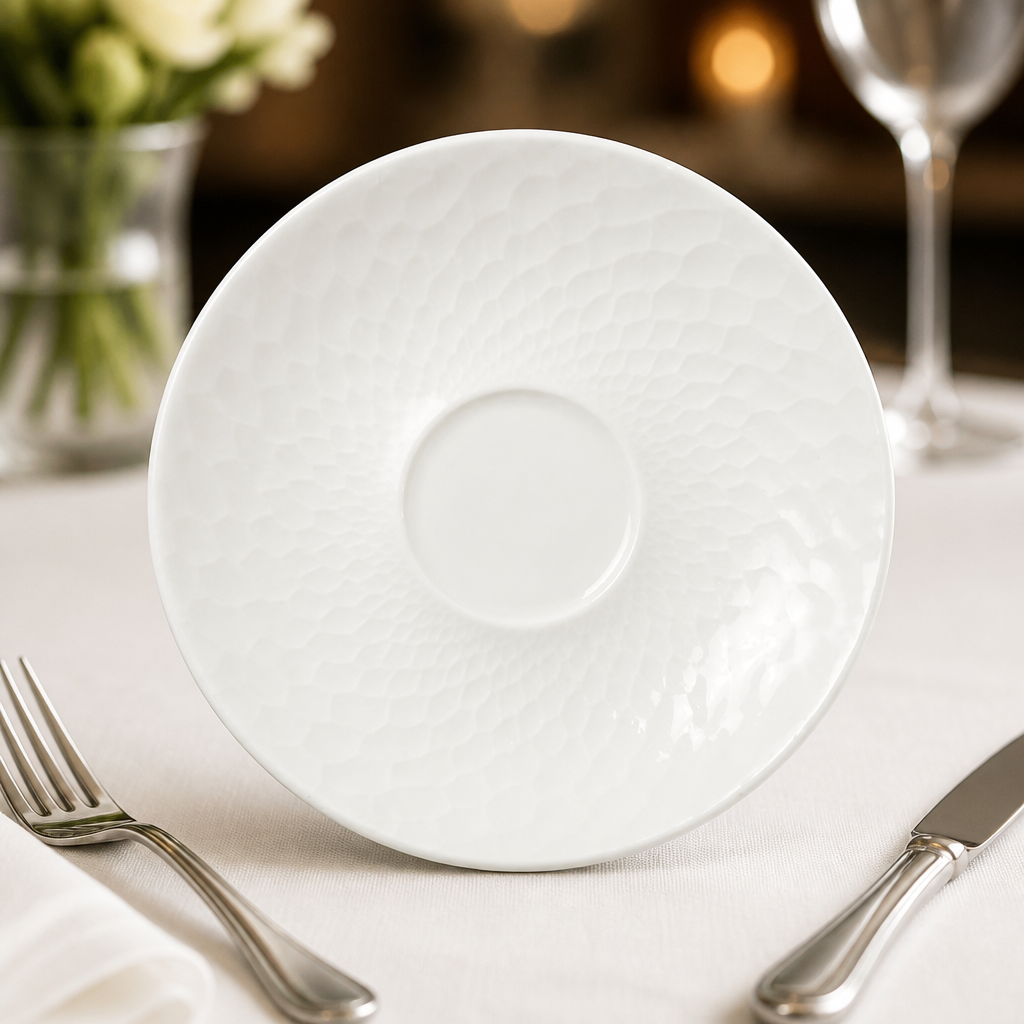 Commercial Alumina Vitrified Ceramic Saucers 152.5mm 36 Pack