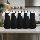 Commercial Black Bib Aprons Multipack - 5 Pack
