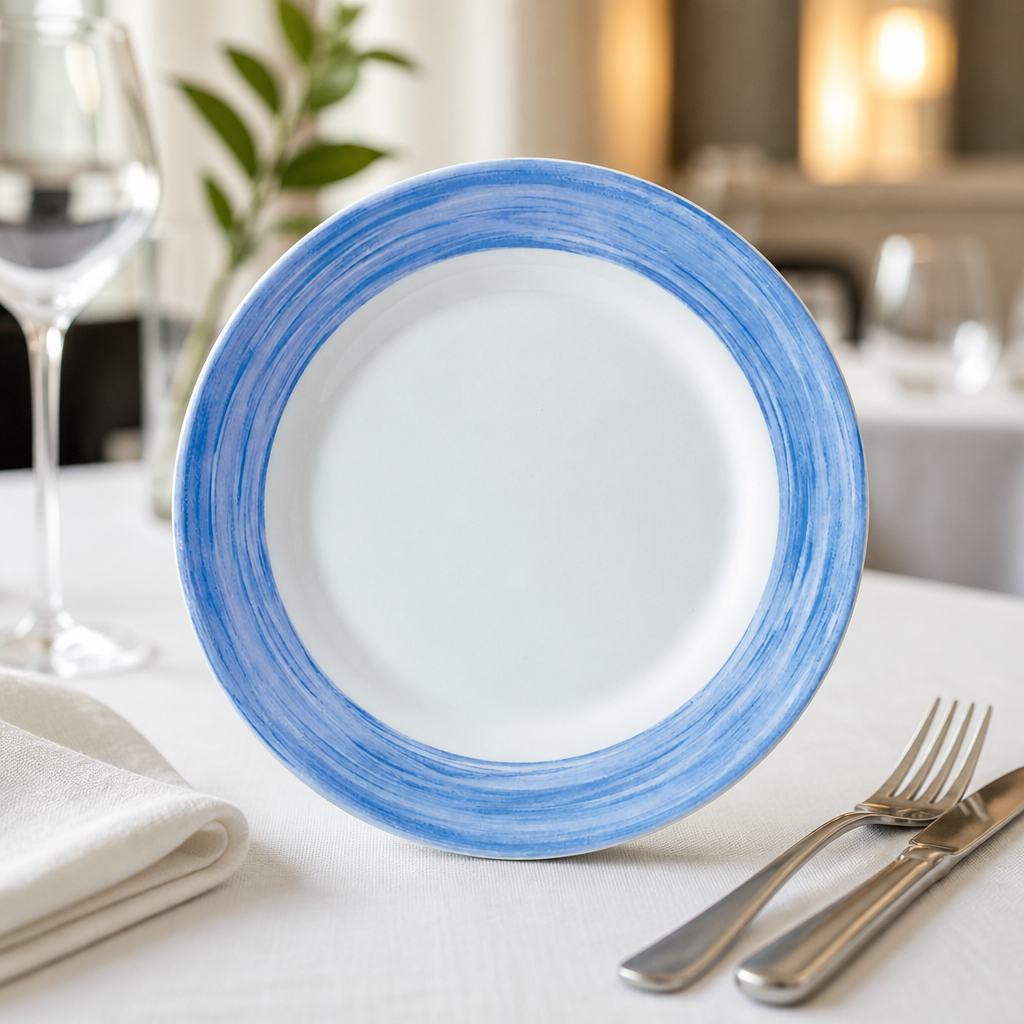 Commercial Brush Dessert Plates 195mm Pack of 24 Opal
