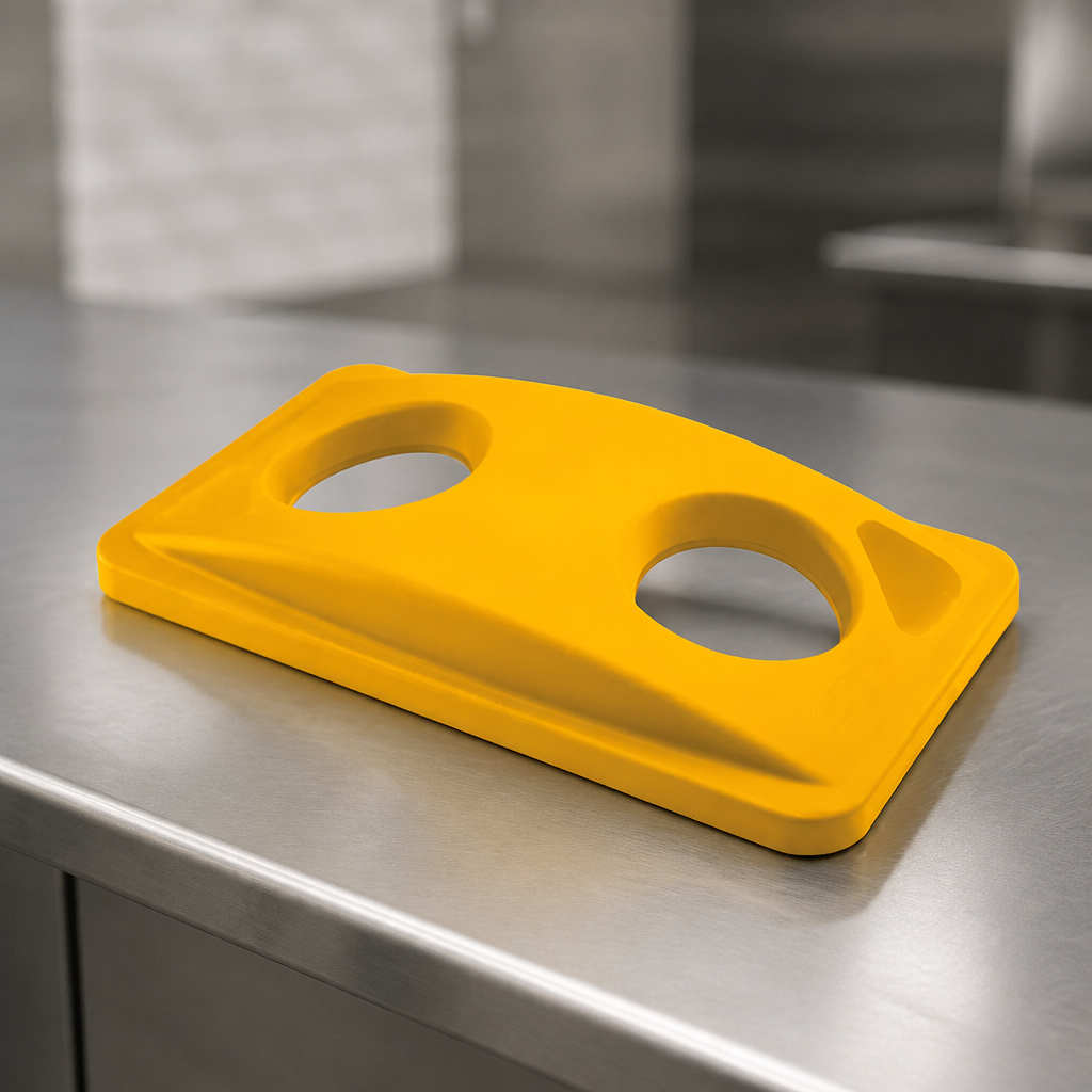 Commercial yellow recycling lid for 60L and 87L bins