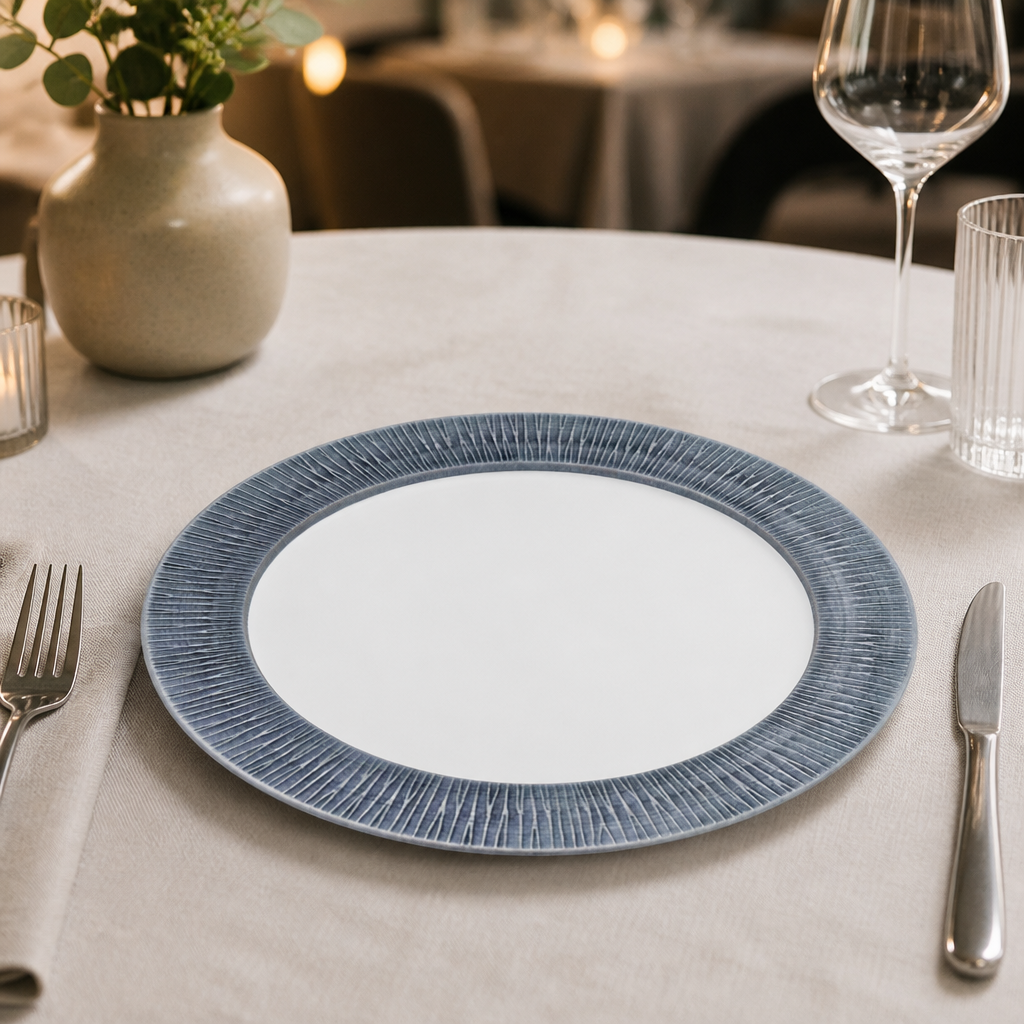 Commercial Bamboo Footed Plates 305mm - 12 Pack