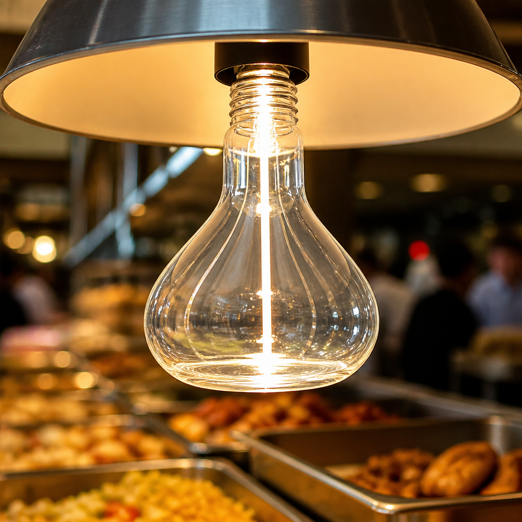 Commercial Shatter Resistant Heat Lamp 250W for food warmers