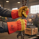 Premium Cowhide Rigger Glove with EN388 Certification and Knuckle Protection - High-Quality Professional Grade for Industrial and Commercial Applic...