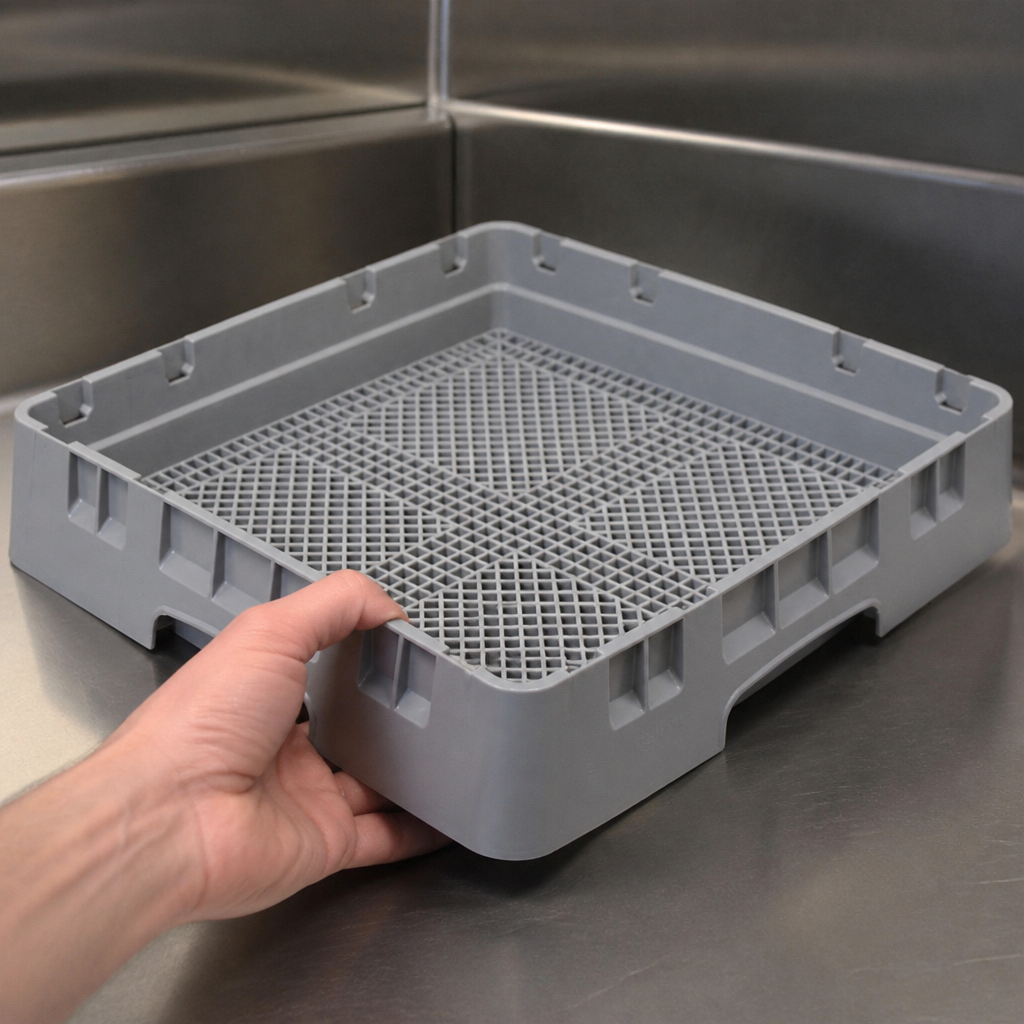 Commercial Flatware Rack 67mm Height for Warewashing 500x500mm
