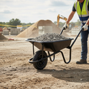 Premium Heavy Duty Wheelbarrow with Solid Tyre - 85 Litre Capacity and Durable Frame for Landscaping and Construction