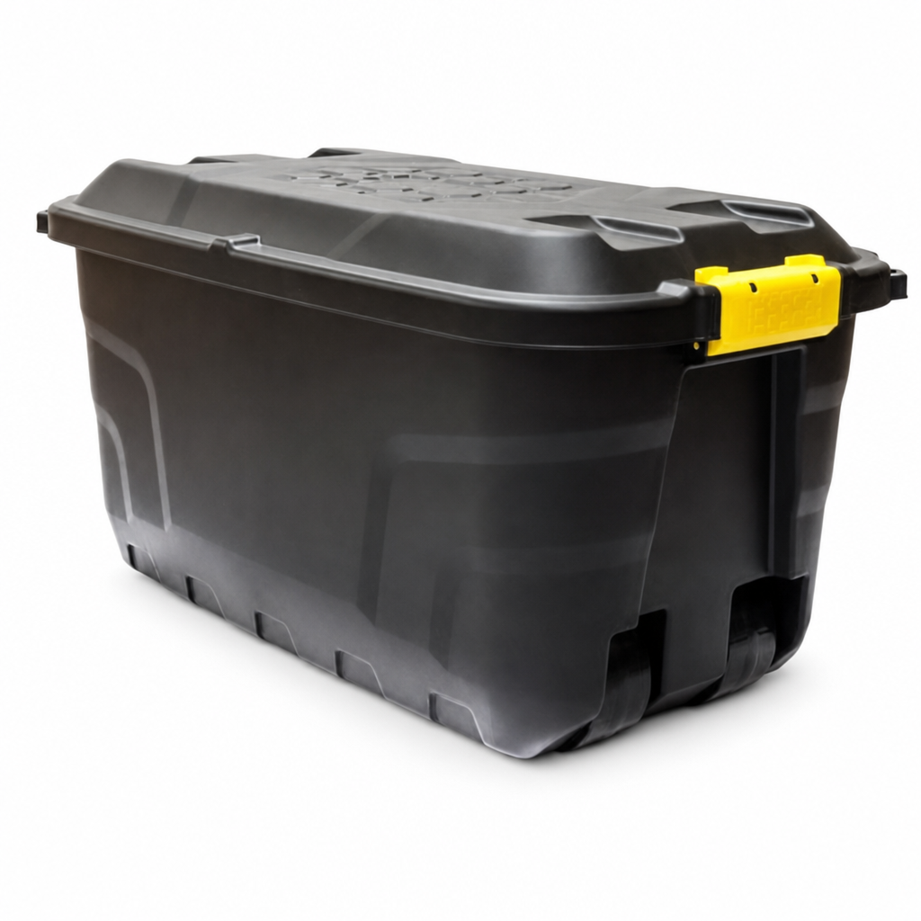 75L Clear Plastic Storage Box with Wheels