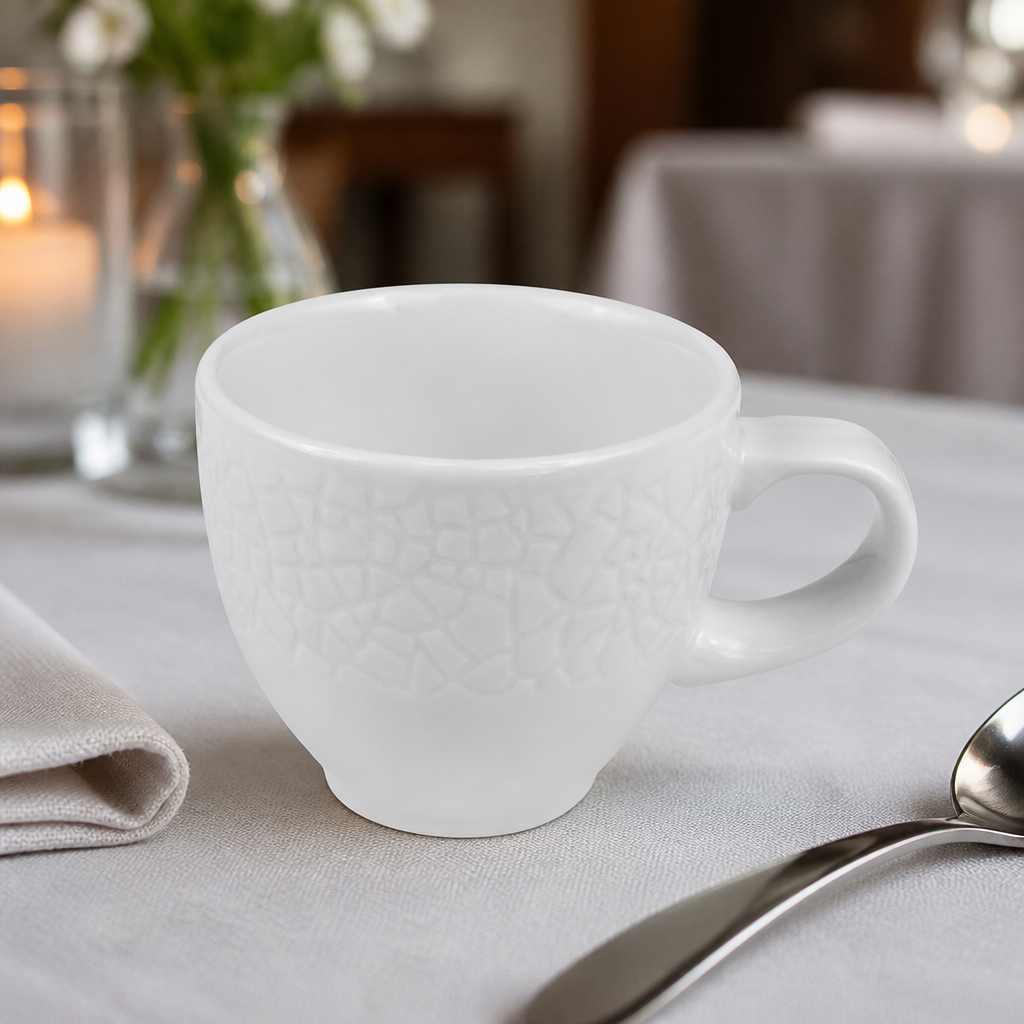 Commercial Ceramic Cups 110ml Eco Glaze 12 Pack