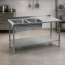 Commercial Stainless Steel Sink with Right Hand Drainer 1500mm