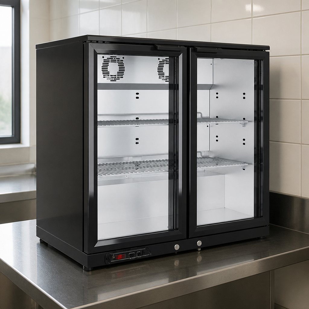 Commercial Back Bar Cooler 225Ltr with 2 Doors