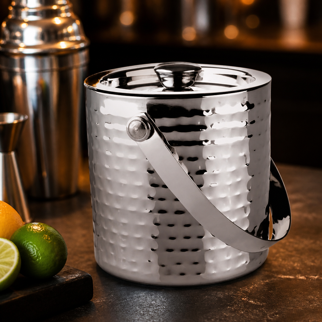 Commercial Hammered Double Wall Ice Bucket 1.55Ltr