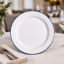 Commercial Enamel Dinner Plates 245mm Retro Style 6 Pack