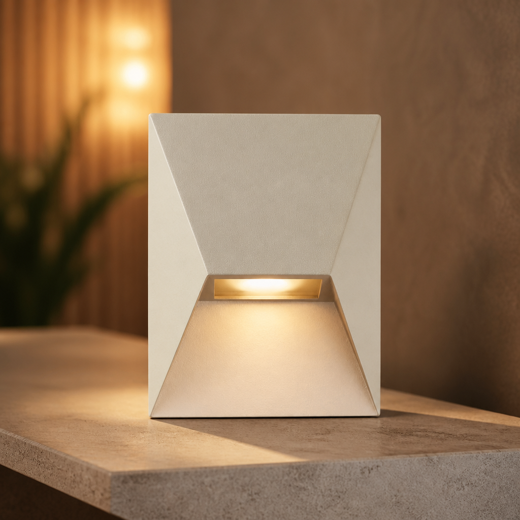 Outdoor Wall Light 190mm Beige Aluminium Weather-Resistant