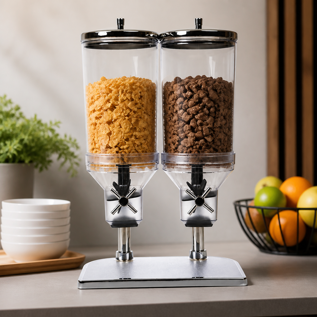 Commercial Double Cereal Dispenser 2x 4.5Ltr Use
