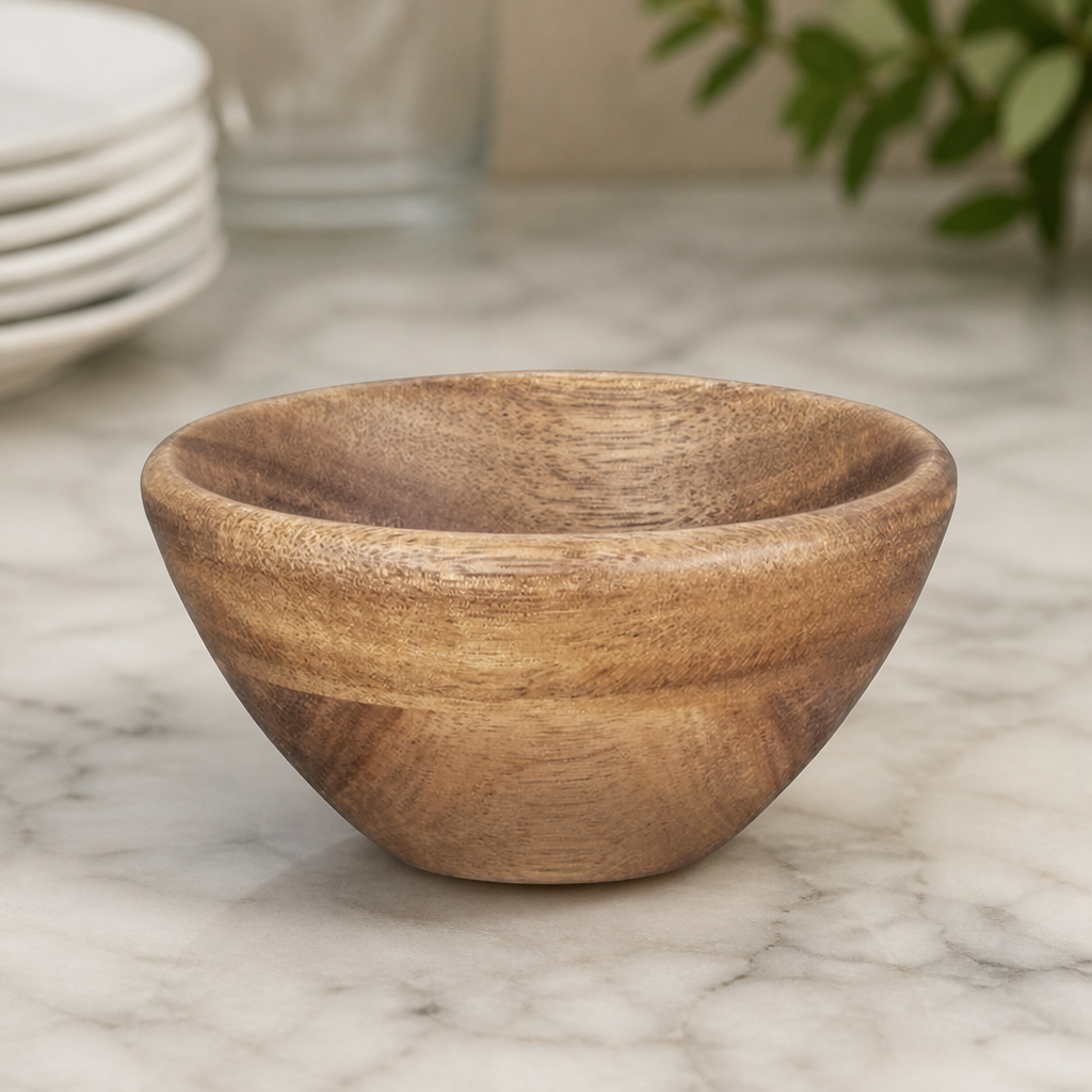 Commercial Acacia Bowl 100mm - Wooden Dinnerware for Serving