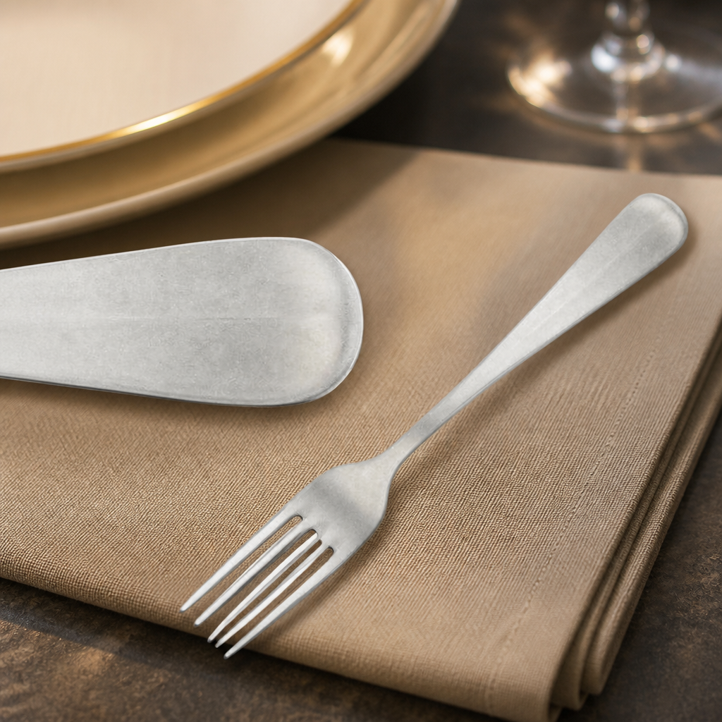 Commercial stonewashed dessert forks 12 pack 185mm stainless steel