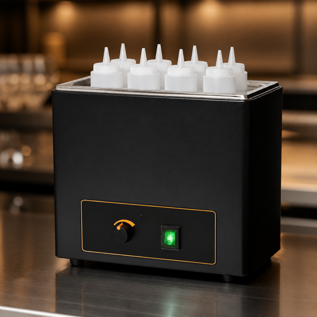 Commercial Sauce Bottle Warmer 4L with 8 bottles and control