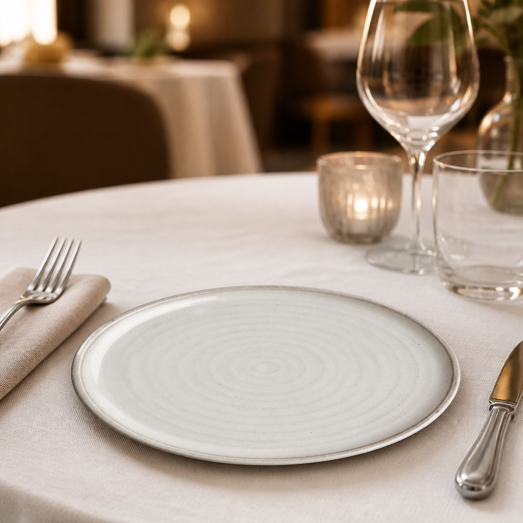 Commercial Stoneware Small Rim Plates 265mm 6 Pack