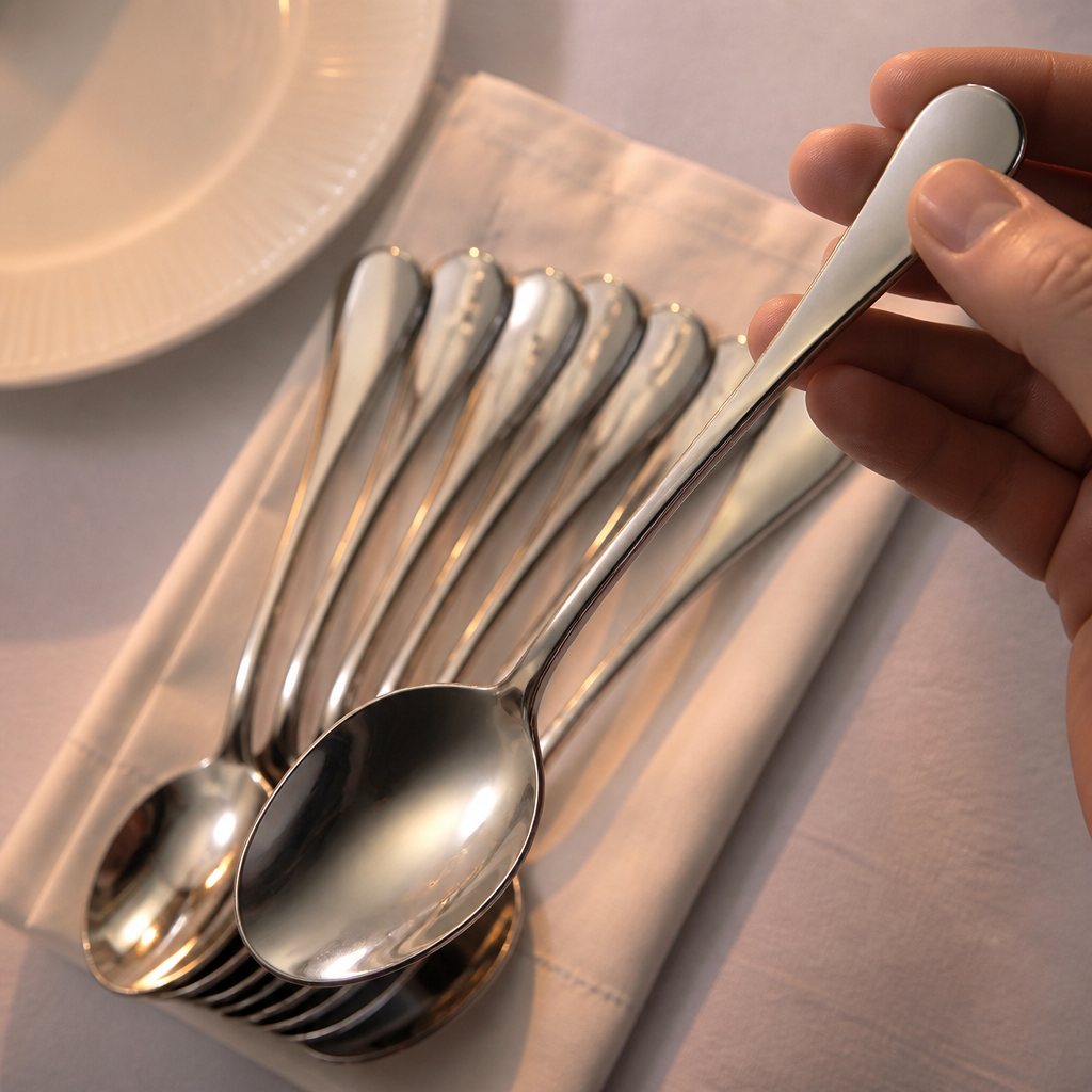 12 pack of sleek design commercial soup spoons for dining