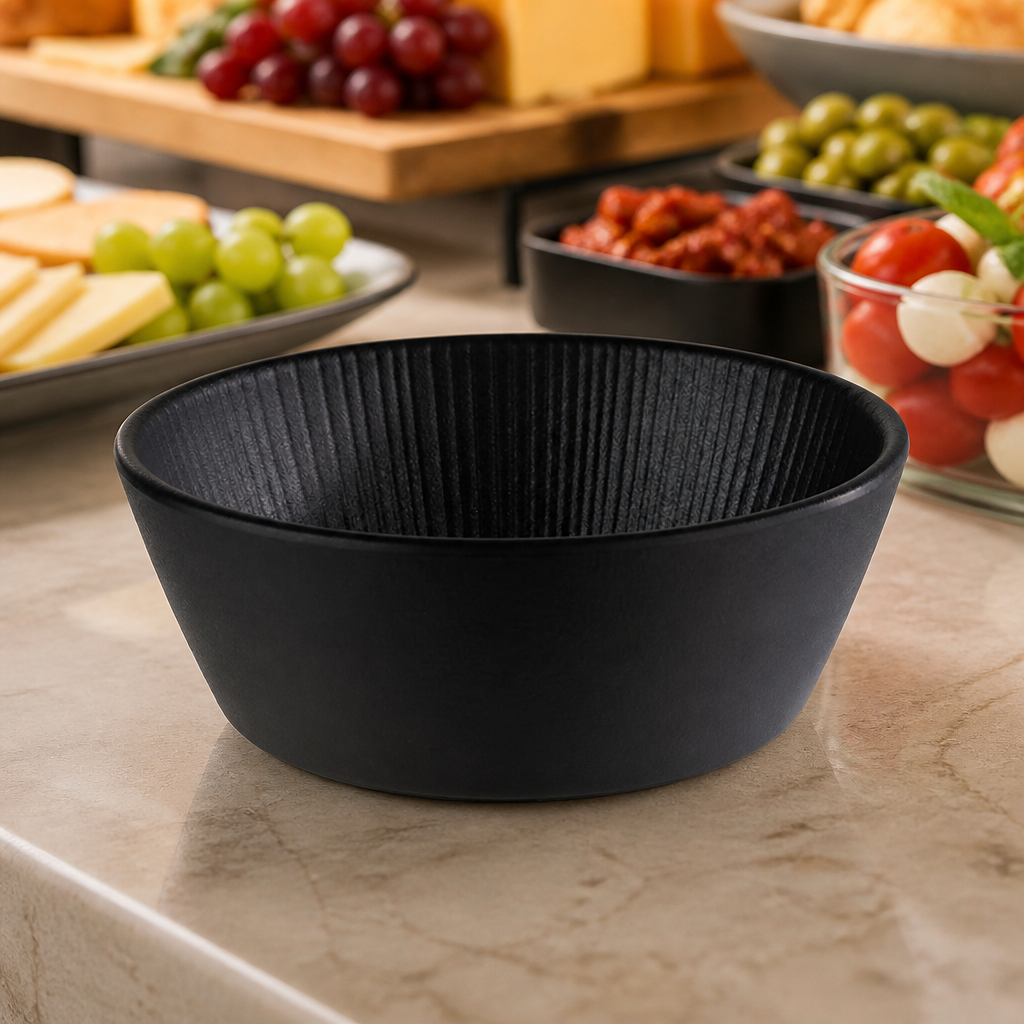 Commercial Melamine Bowl 155mm 450ml Dishwasher Safe Black