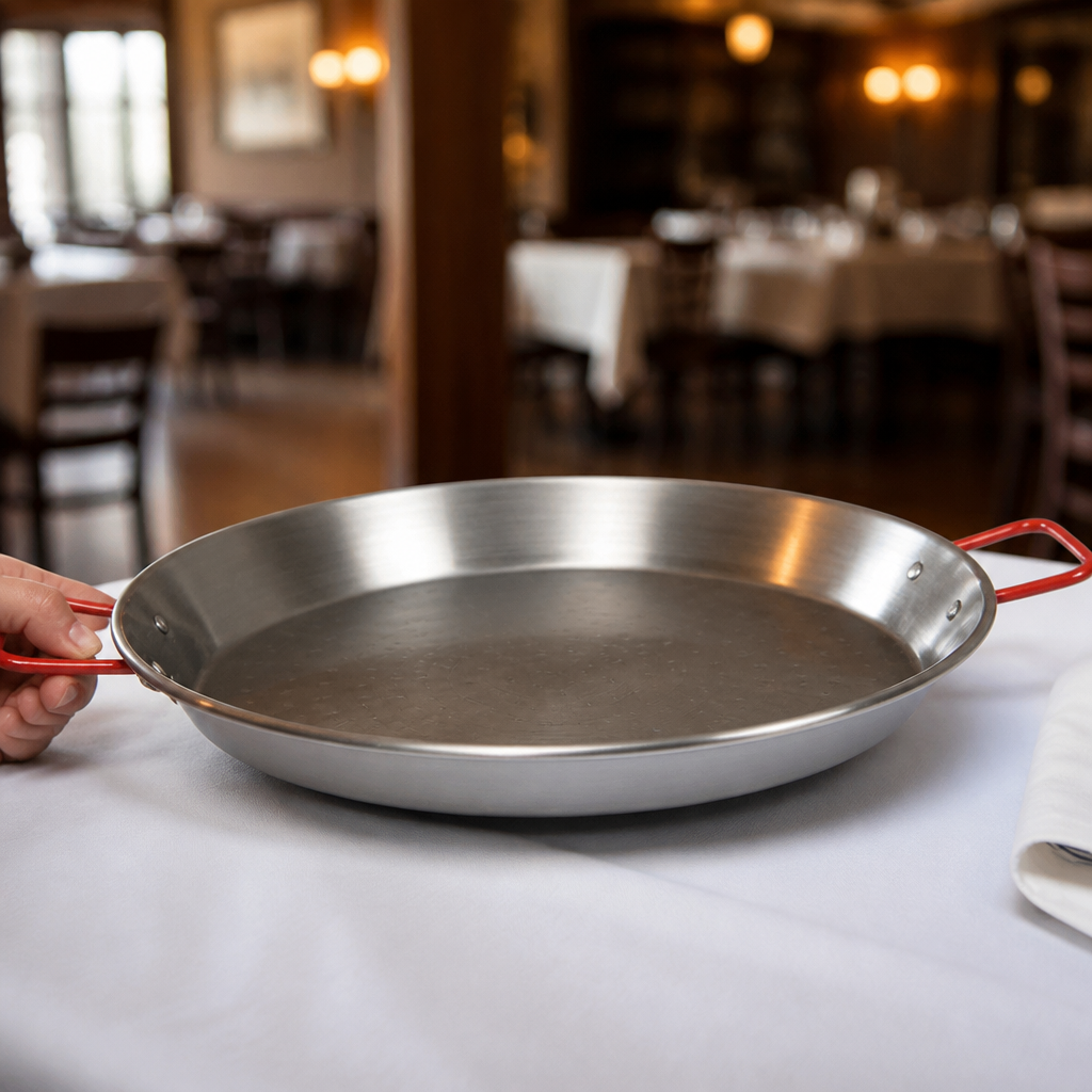 36cm Commercial Carbon Steel Paella Pan for heavy duty use