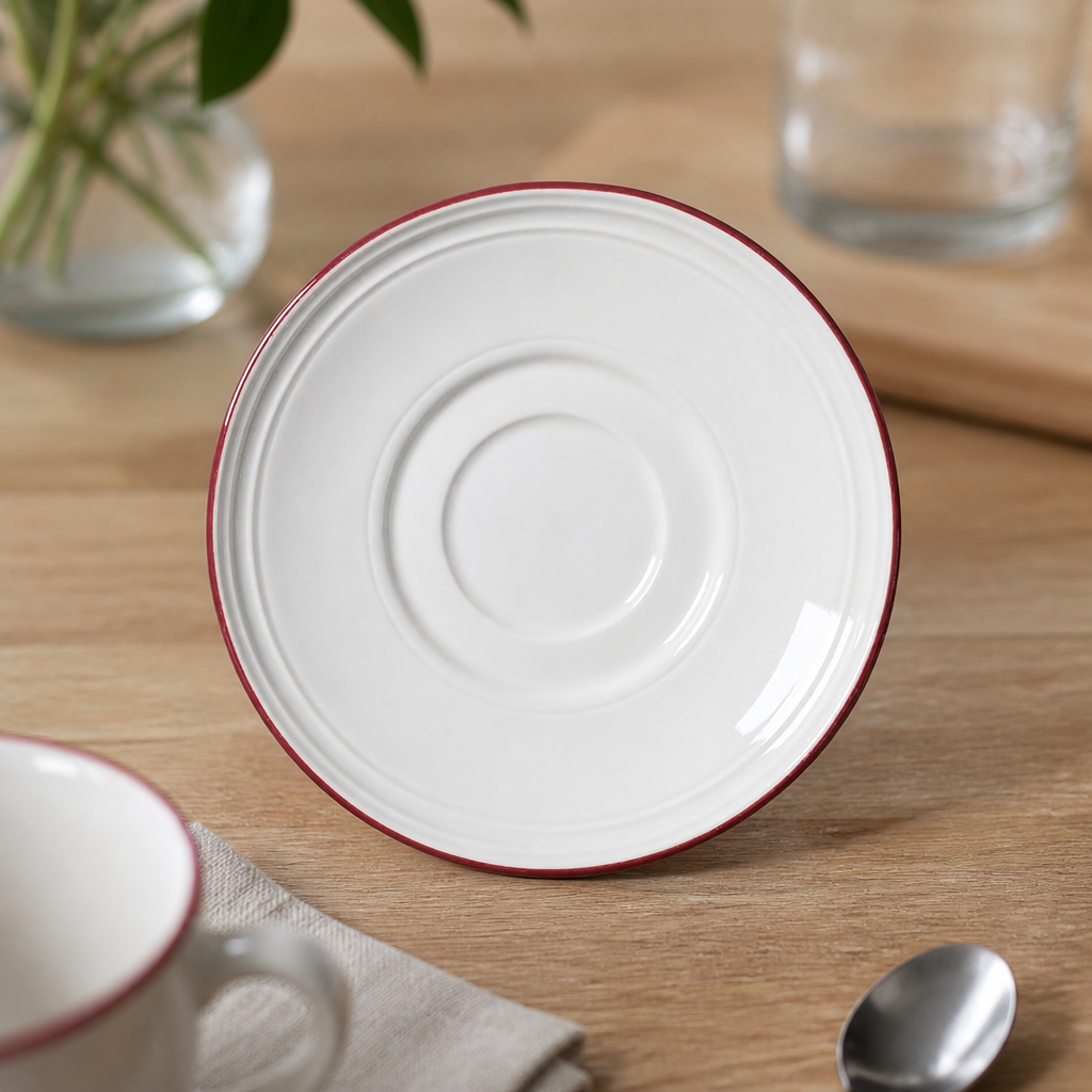 Commercial Bead Saucers 150mm Red 12 Pack for Dining