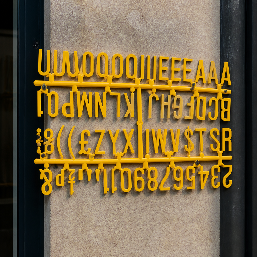 Yellow Commercial Peg Board Letter Set 390 Characters