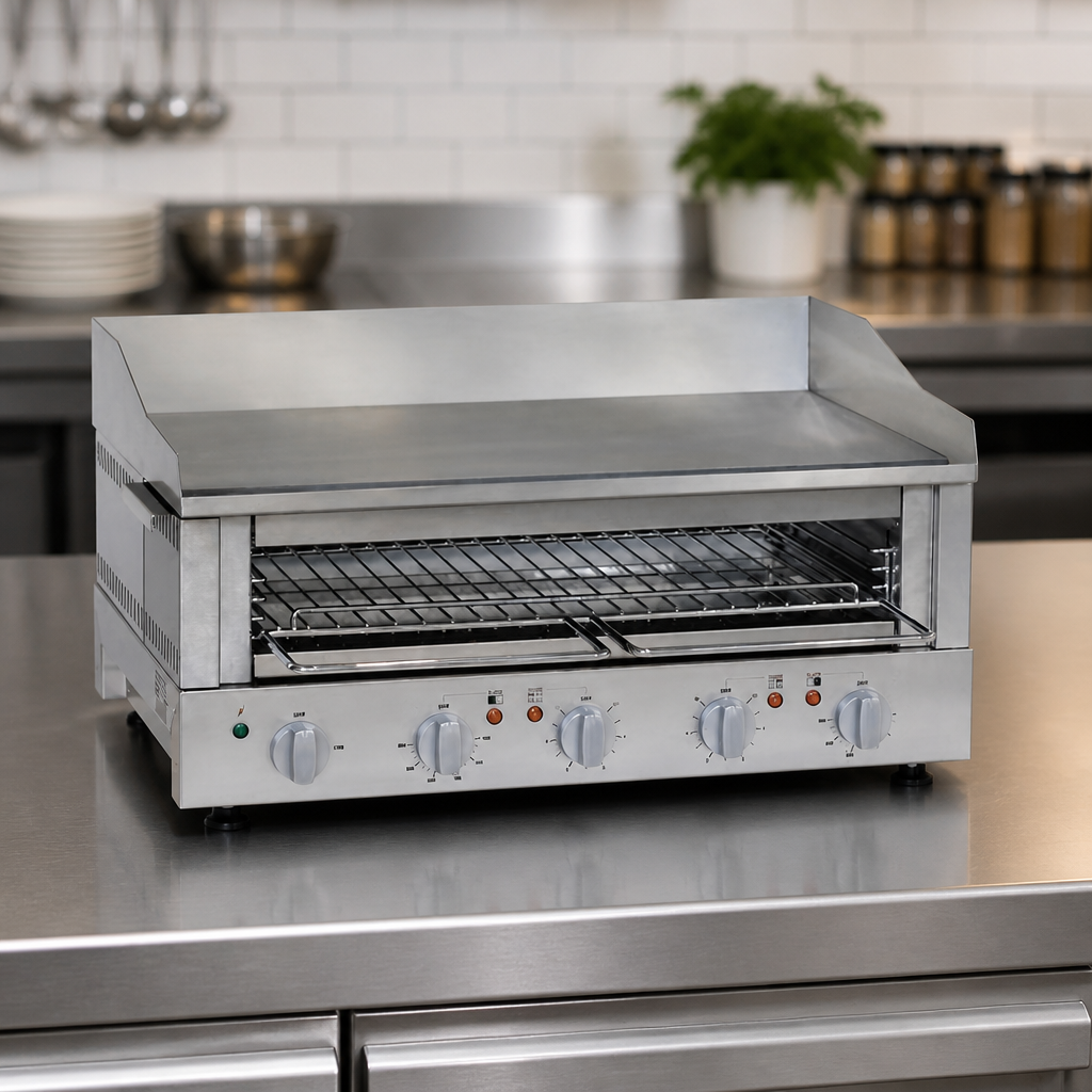 High Capacity Commercial Griddle Toaster for Versatile Cooking