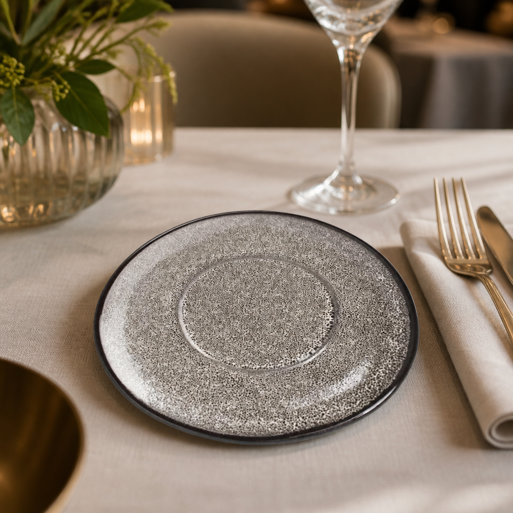 Commercial Triangular Cappuccino Saucers 150mm Grey Stone 6 Pack