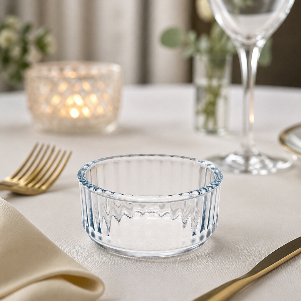 Commercial Glass Souffle Dish 0.2 Ltr Oven Safe Ramekin