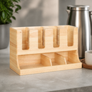 Commercial Cup Dispenser Hevea Wood 450x120x240mm