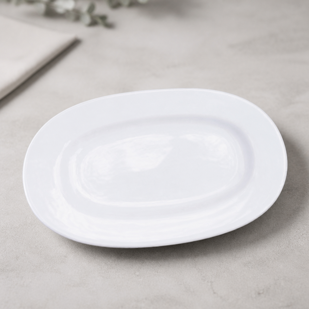 Commercial 280mm Oval Dishes Set of 6 Fine China Crockery
