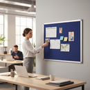 Premium Notice Board 4 Foot x 3 Foot - Smooth Felt Surface for Document Display - High-Quality Professional Grade for Industrial and Commercial App...