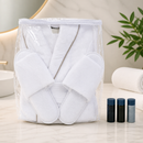 Luxury Spa Bathrobe and Slipper Set with Storage Bag
