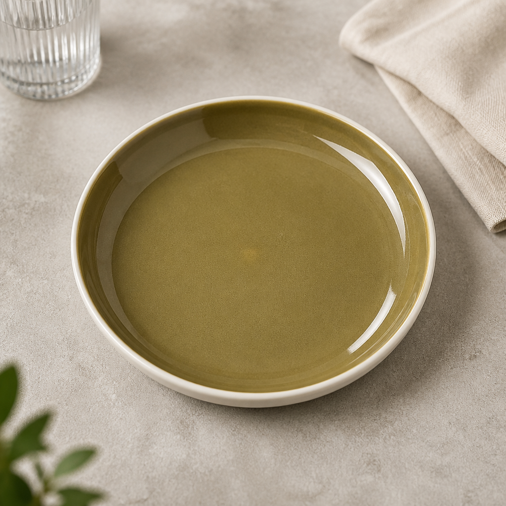 Commercial Coupe Plates 165mm Olive Color 12 Pack