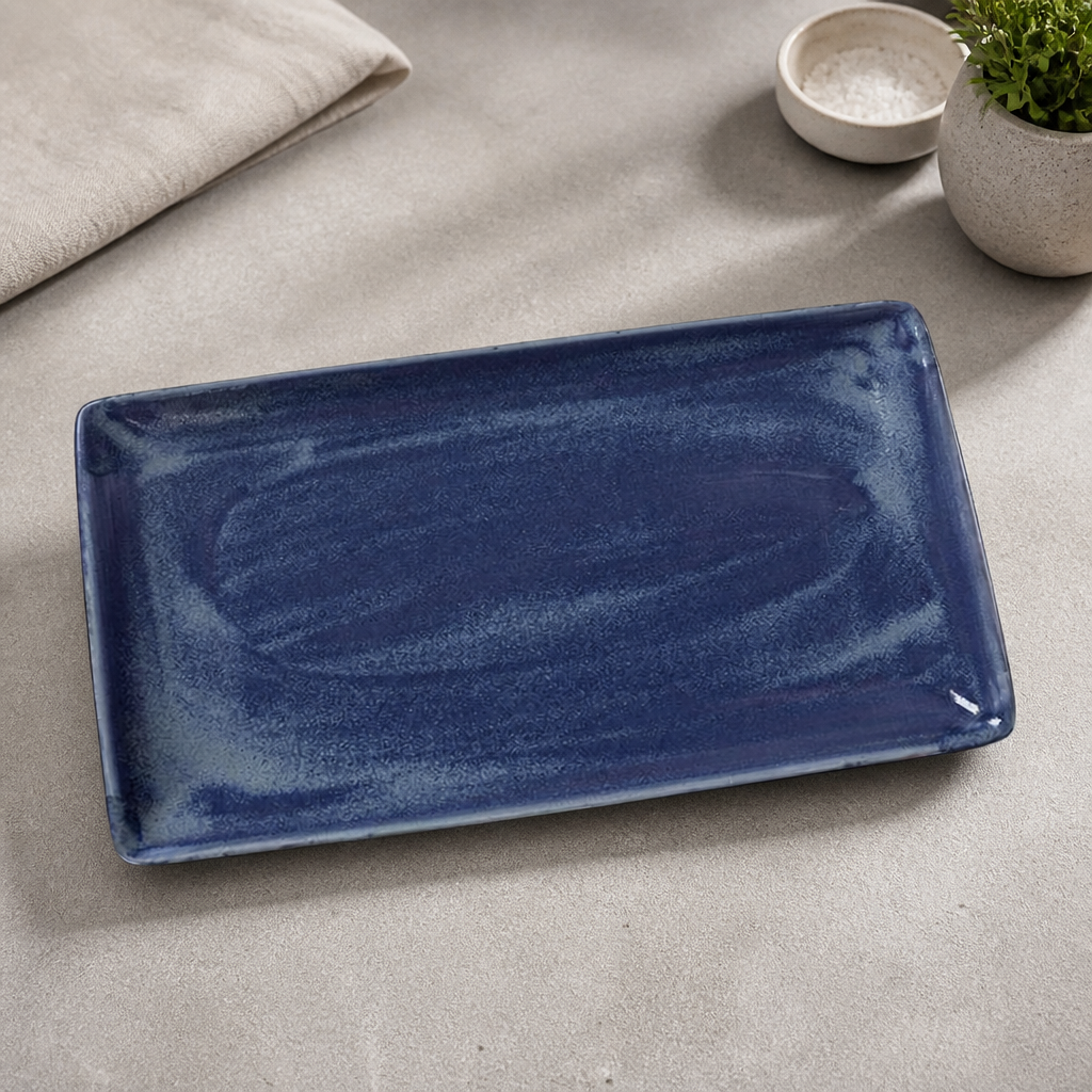 Commercial Rectangle Plates 270mm Bluestone 6 Pack