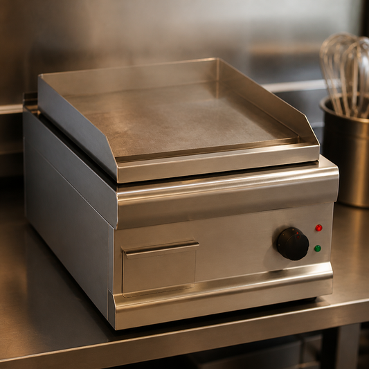 Commercial Chrome Electric Griddle 412 x 405mm