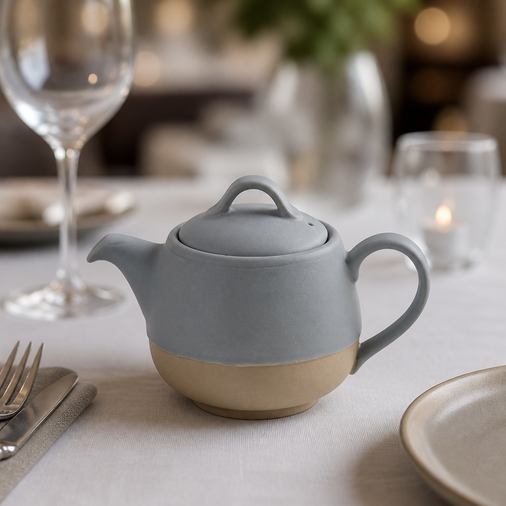 Commercial Teapot 443ml Super Vitrified Ceramic Seattle Grey