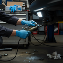 Premium Powder-Free Blue Nitrile Disposable Gloves - Box of 100 for Food Contact, Latex-Free with Textured Grip