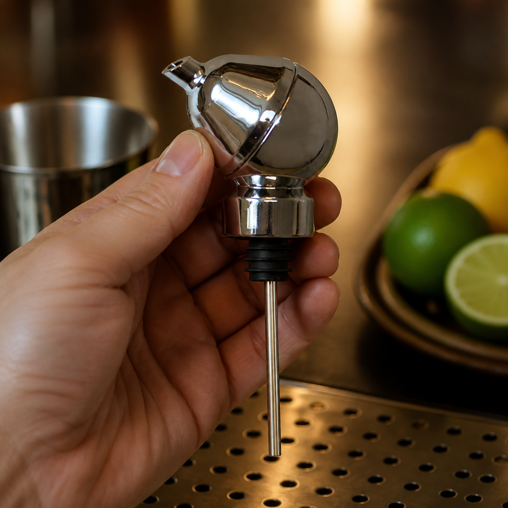 50ml chrome plated pourer for commercial bar optics