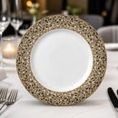 Commercial Fizz Plates 300mm Bone China Set of 12 with Gold Accents