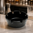 Commercial Outdoor Ashtray Black Crown Style Shatterproof 101mm