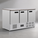 Commercial 3 Door Counter Fridge with Granite Work Top 368Ltr