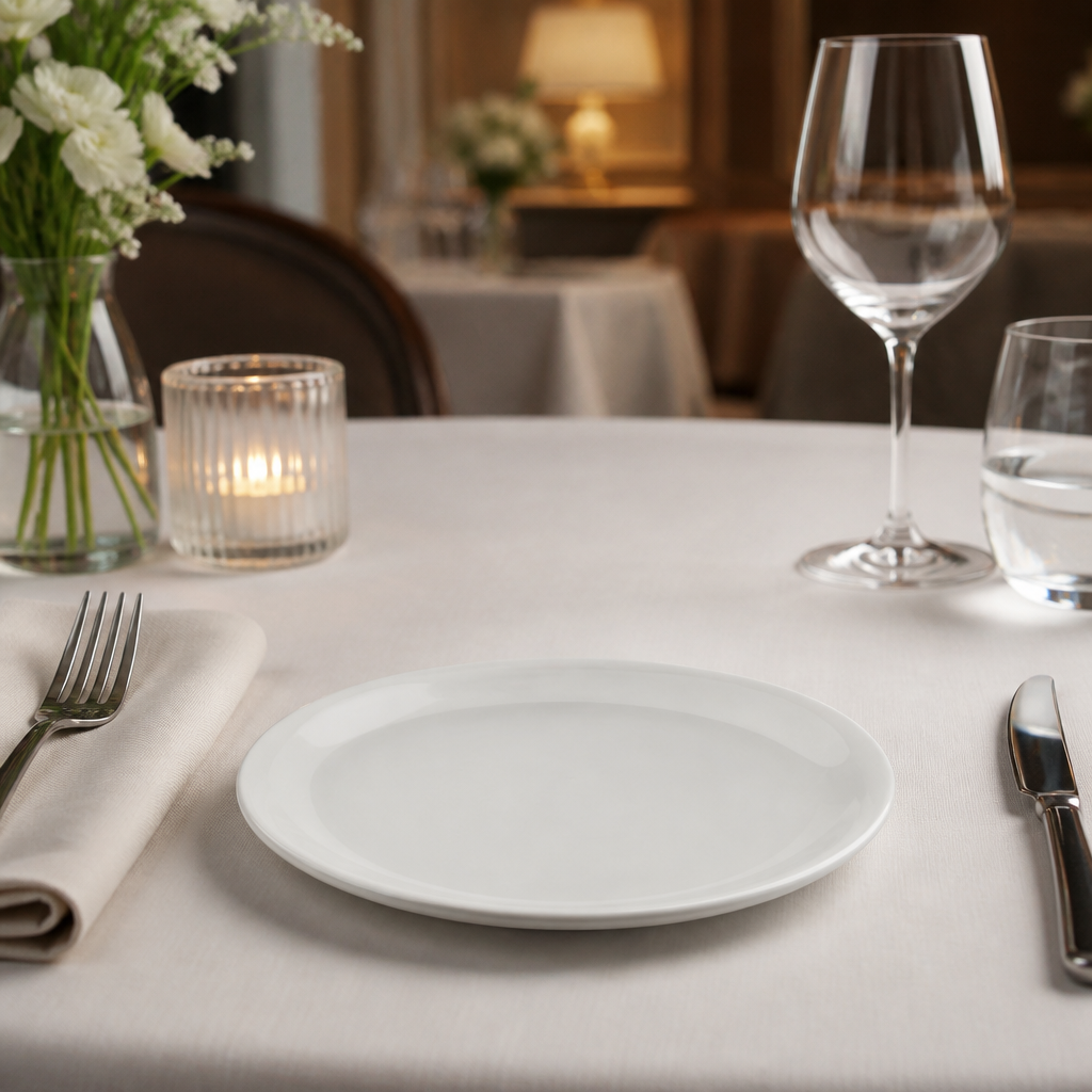 Commercial Narrow Rimmed Plates 220mm - 24 Pack