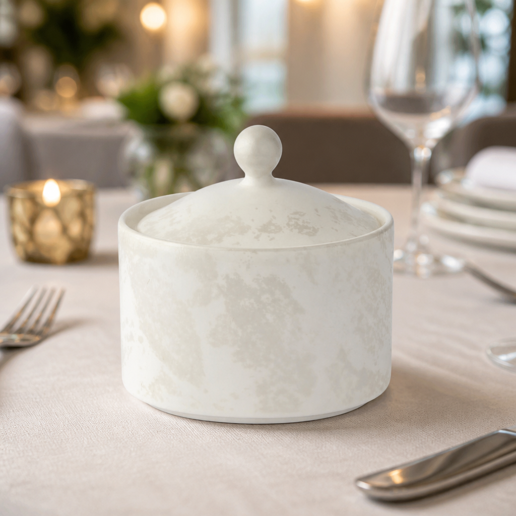 Commercial Sugar Bowl Set - Crushed Velvet Design - 6 Pack