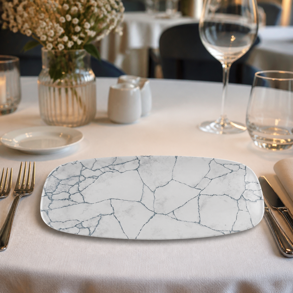 Commercial Kintsugi Oblong Plates 287x152mm 12 Pack