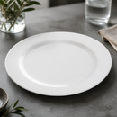 Commercial Porcelain Dinner Plates 260mm Wide Rim 12 Pack
