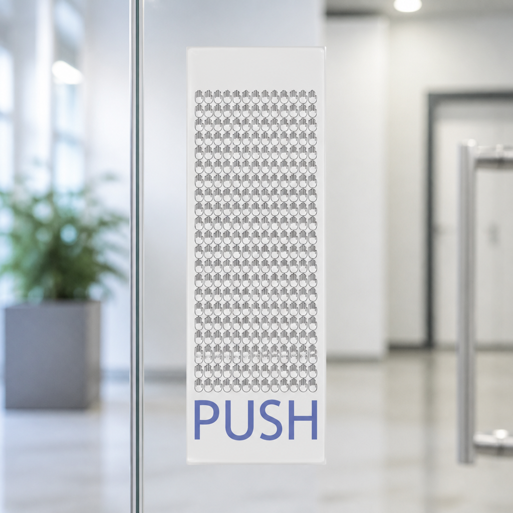 Antibacterial Door Push Covers 225x75mm Pack of 10 Commercial