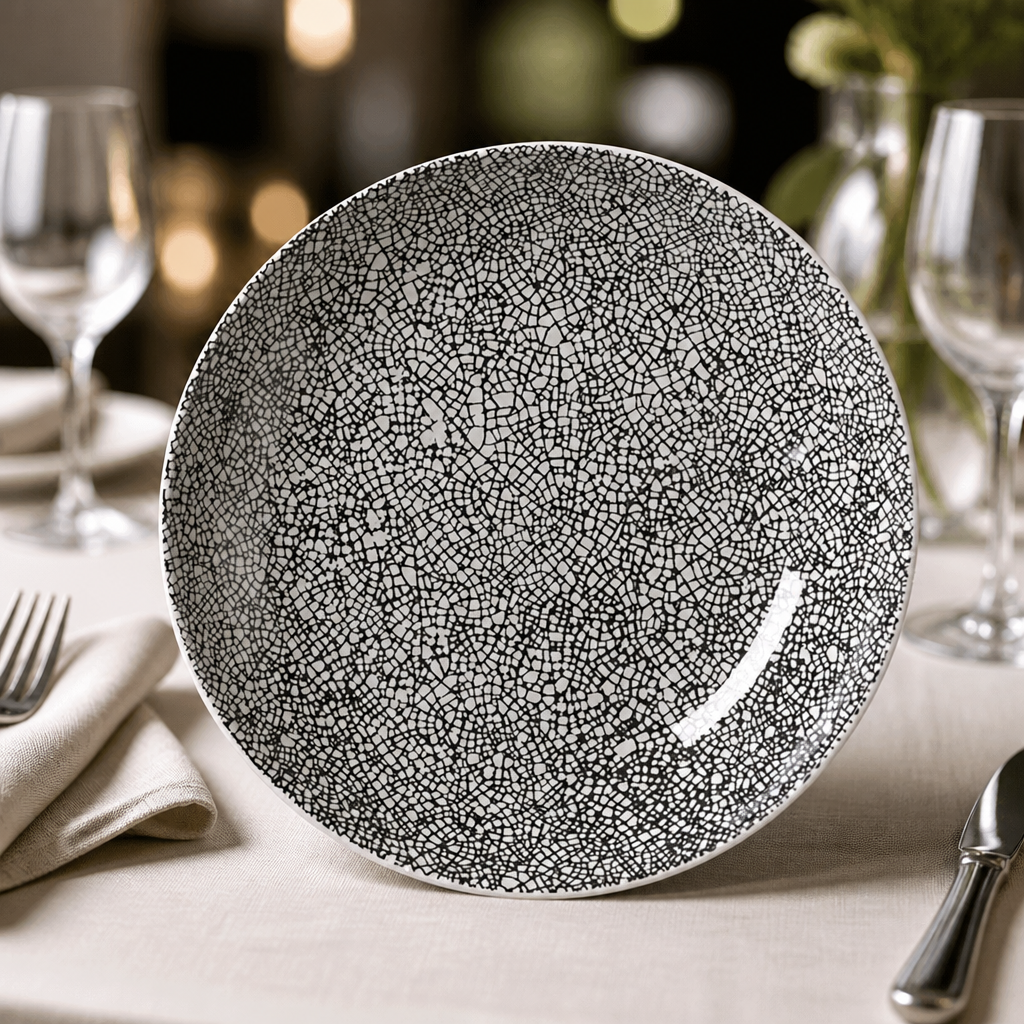 12 pack of 205mm black crackle design coupe bowls